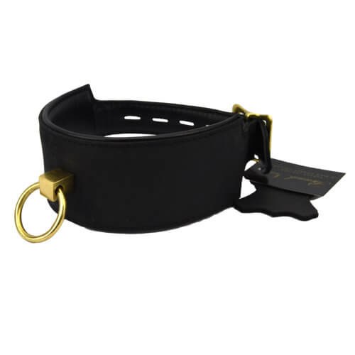 Bound Noir collier cuir nubuck avec anneau O
