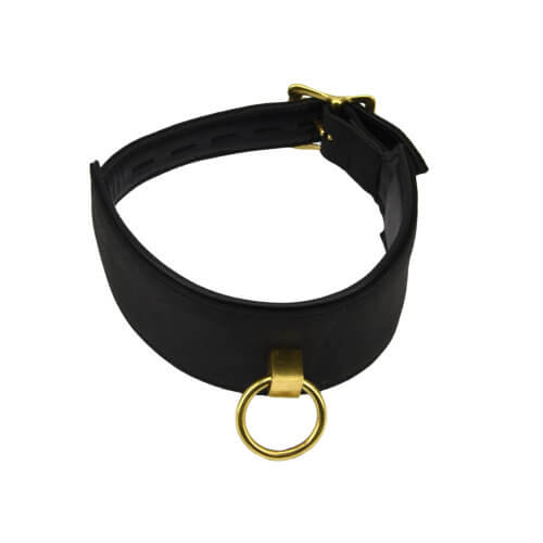 Bound Noir collier cuir nubuck avec anneau O