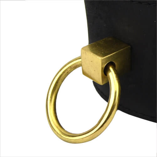 Bound Noir collier cuir nubuck avec anneau O