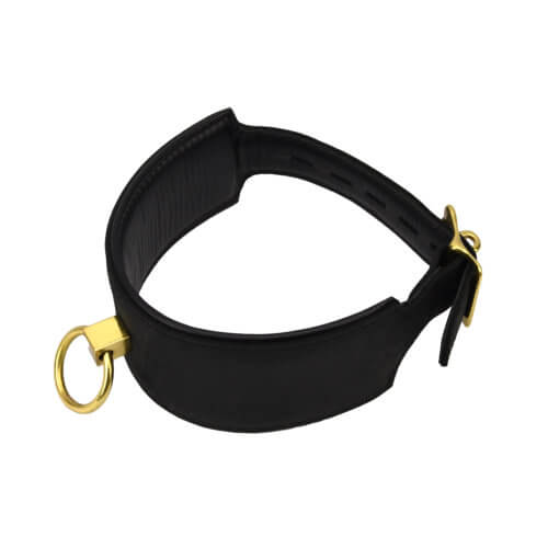 Bound Noir collier cuir nubuck avec anneau O
